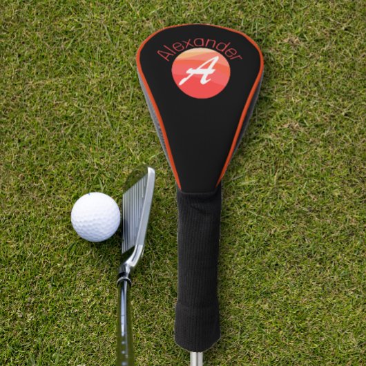 Stijlvolle minimalistische monogram gekleurde lett golfheadcover