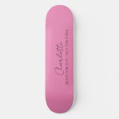 Stijlvolle minimalistische monogram naam roze persoonlijk skateboard (Voorkant)