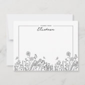 Stijlvolle minimalistische platenschets notitiekaartje (Voorkant)