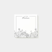 Stijlvolle minimalistische platenschets post-it® notes (Voorkant)