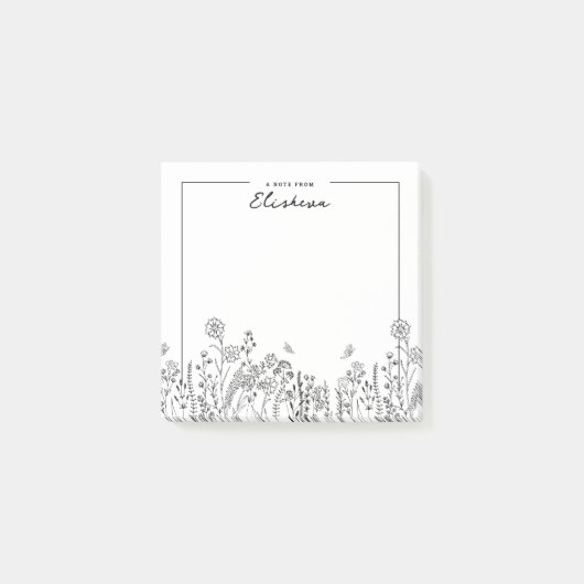 Stijlvolle minimalistische platenschets post-it® notes (Voorkant)