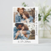 Stijlvolle minimalistische QR code RSVP 3 foto's b Kaart (Staand voorkant)