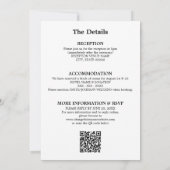 Stijlvolle minimalistische QR Code RSVP bruiloft u Kaart (Achterkant)