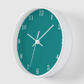 Stijlvolle Minimalistische Teal Wandklok (Hoek)