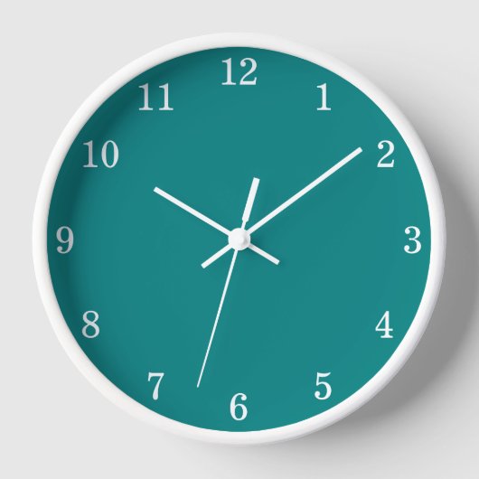 Stijlvolle Minimalistische Teal Wandklok (Voorkant)