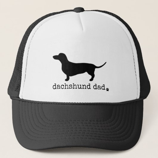 Stijlvolle Minimalistische Teckel Hond Papa Custom Trucker Pet (Voorkant)