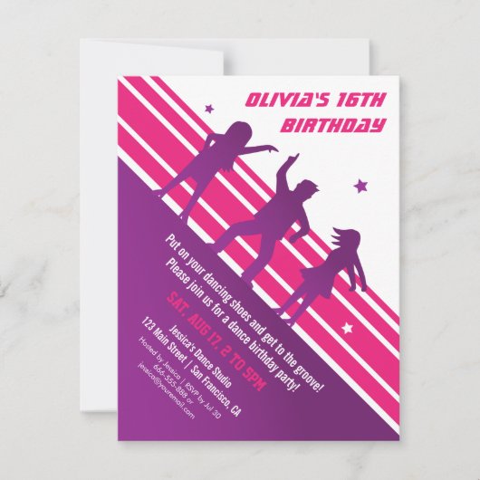 Stijlvolle Minimalistische Tiener Disco Dans Verja Kaart (Voorkant)