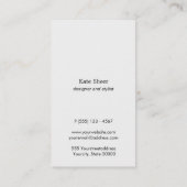 Stijlvolle minimalistische turquoise monogram embl visitekaartje (Achterkant)