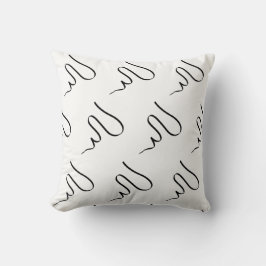 Stijlvolle Minimalistische Witte Zwarte Lijn Golf  Kussen