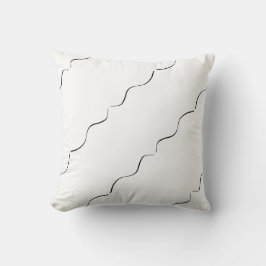 Stijlvolle Minimalistische Witte Zwarte Lijn Golf  Kussen