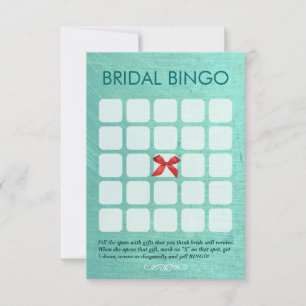 Stijlvolle Mint Green 5x5 Bridal Bingo Kaarten