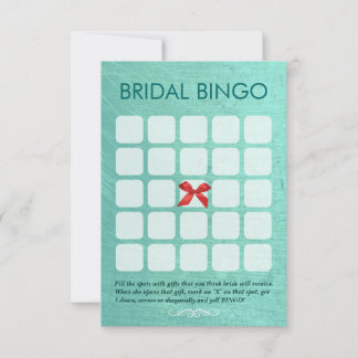 Stijlvolle Mint Green 5x5 Bridal Bingo Kaarten