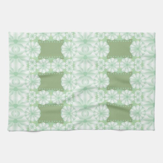 Stijlvolle  Mint Green Floral Cup handdoek (Horizontaal)