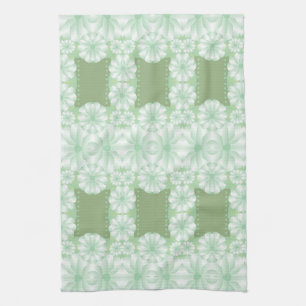 Stijlvolle  Mint Green Floral Cup handdoek