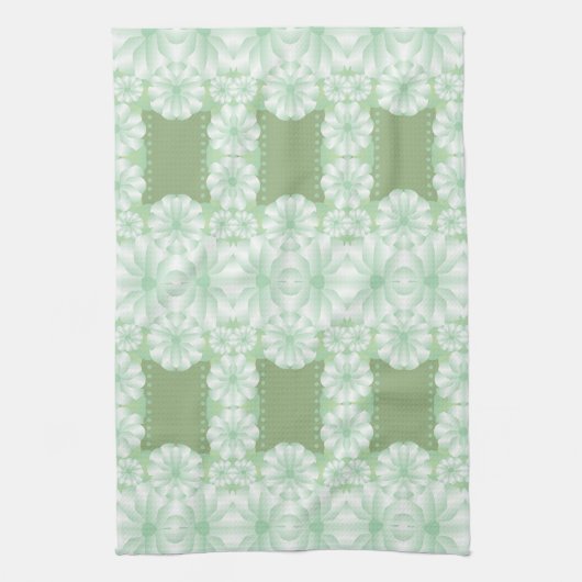 Stijlvolle Mint Green Floral Cup handdoek (Verticaal)
