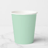 Stijlvolle Mint Green Paper Cups – 8 oz Papieren Bekers (Achterkant)