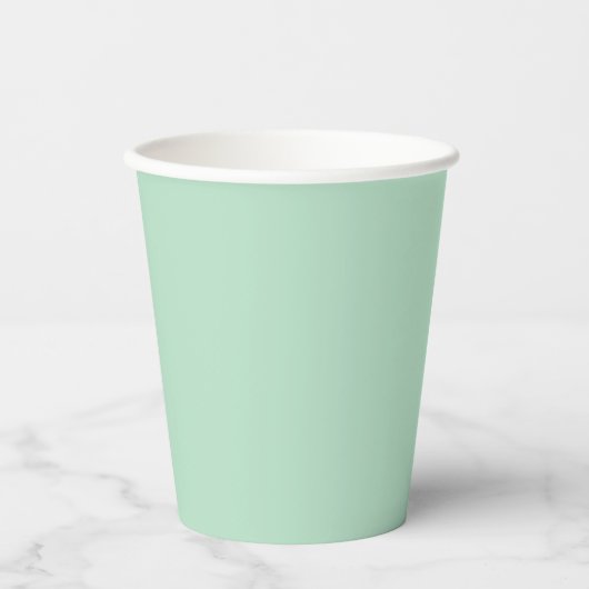 Stijlvolle Mint Green Paper Cups – 8 oz Papieren Bekers (Voorkant)