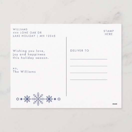 Stijlvolle Mint Green Seizoen Groeten Gepersonalis Feestdagenkaart (Achterkant)