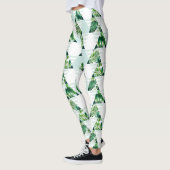 Stijlvolle Mint Green Tropical Triangles Geometric Leggings (Links)