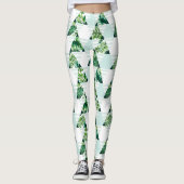 Stijlvolle Mint Green Tropical Triangles Geometric Leggings (Voorkant)