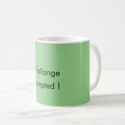 Stijlvolle mint groene mok-challange geaccepteerd koffiemok (Voorkant rechts)