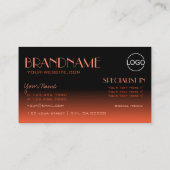 Stijlvolle Mirror Font Classic Black Reddish voeg Visitekaartje (Achterkant)