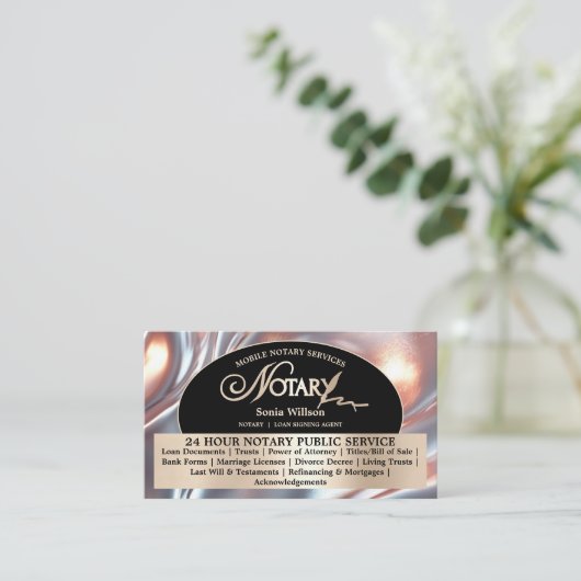 Stijlvolle mobiele notaris en lening ondertekening visitekaartje (Staand voorkant)