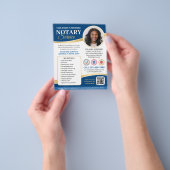 Stijlvolle mobiele notaris openbare QR-code blauw Flyer (Hand)
