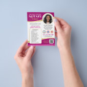Stijlvolle Mobiele Notaris Openbare QR Code Magent Flyer (Hand)