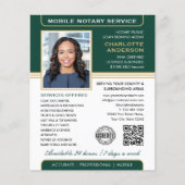 Stijlvolle mobiele notaris service foto groen goud flyer (Voorkant)