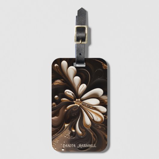 Stijlvolle Mocha en Cream Coffee Lover's Bagagelab Bagagelabel (Voorkant (verticaal))