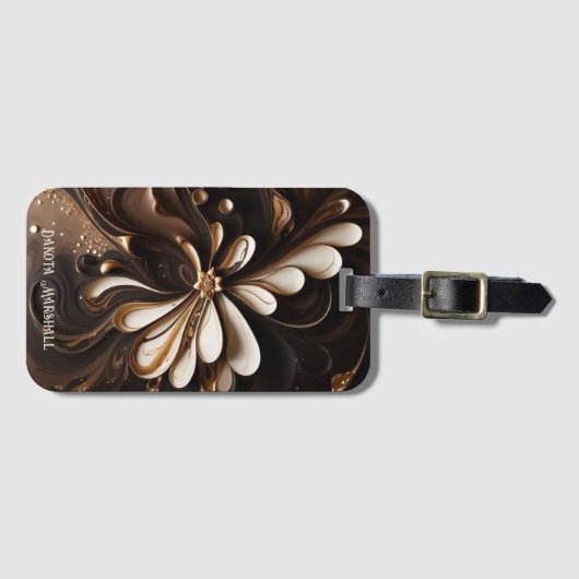 Stijlvolle Mocha en Cream Coffee Lover's Bagagelab Bagagelabel (Voorkant (horizontaal))