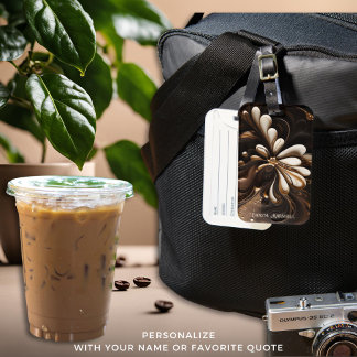 Stijlvolle Mocha en Cream Coffee Lover's Bagagelab Bagagelabel
