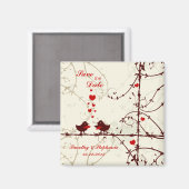 Stijlvolle mod swirl wijnstokken vogels sparen de  magneet (Voorkant / Achterkant)