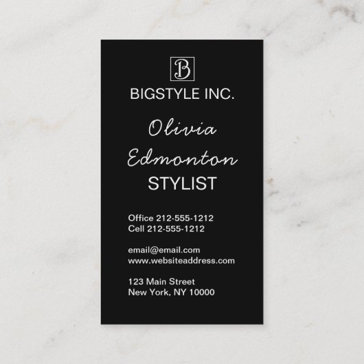 Stijlvolle Mode Aangepaste Sjabloon van de Foto Aa Visitekaartje (Achterkant)