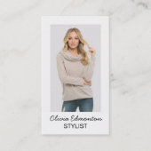 Stijlvolle Mode Aangepaste Sjabloon van de Foto Aa Visitekaartje (Voorkant)