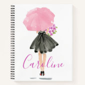Stijlvolle Mode Little Black Dress Woman Journal Notitieboek (Voorkant)