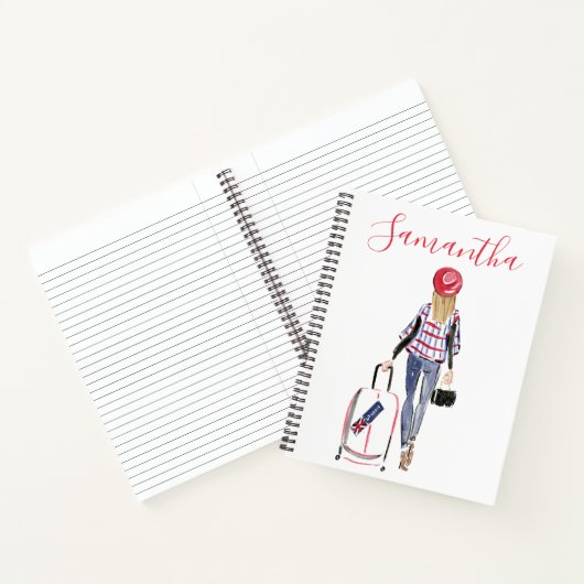 Stijlvolle Mode Londen Koffer Custom Journal Notitieboek (Binnen)