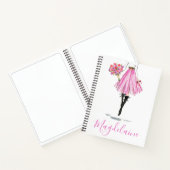 Stijlvolle Mode Roze Rok Bloemen Vrouw Journal Notitieboek (Binnen)
