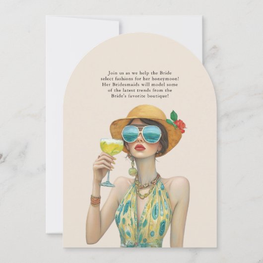 Stijlvolle Mode Show Bruids Douche Uitnodiging (Achterkant)