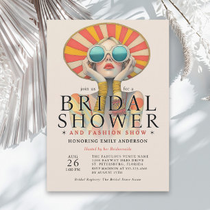 Stijlvolle Mode Show Bruids Douche Uitnodiging