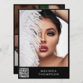 Stijlvolle modellering Comp Kaart 5 Foto QR Code B (Voorkant / Achterkant)