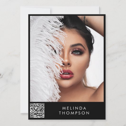 Stijlvolle modellering Comp Kaart 5 Foto QR Code B (Voorkant)