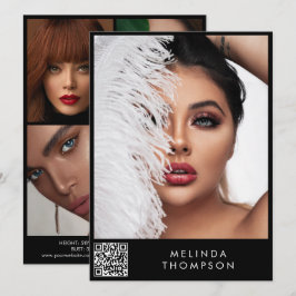 Stijlvolle modellering Comp Kaart 5 Foto QR Code B