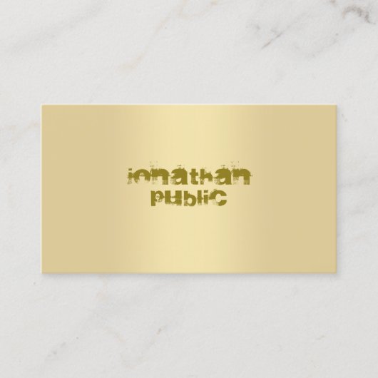 Stijlvolle Modern Faux Gold Elegant Top Sjabloon Visitekaartje (Voorkant)