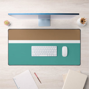 Stijlvolle Modern Fun Aqua Blauwgroen Witte Mocha Bureaumat
