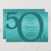 Stijlvolle Modern Gold en Blauwgroen Verjaardagsui Kaart (Voorkant / Achterkant)