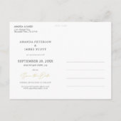 Stijlvolle Modern Gold Script Foto Sla de datum op Aankondigingskaart (Achterkant)