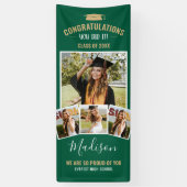 Stijlvolle Modern Green 4 Photo Collage Afstuderen Spandoek (Verticaal)