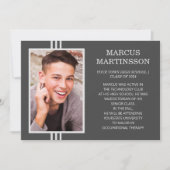 Stijlvolle Modern Grey Klasse van 2024 Afstuderen Aankondiging (Voorkant)